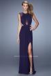 Picture of: Ruched Bodice Prom Gown with Open Diamond Back in Plum, Style: 21191, Main Picture