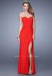 Picture of: Modern Long Prom Dress with Ruched Bodice and Slit in Red, Style: 21193, Detail Picture 2