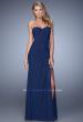 Picture of: Modern Long Prom Dress with Ruched Bodice and Slit in Navy, Style: 21193, Detail Picture 5