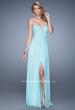 Picture of: Strapless Prom Dress with Embroidery and Center Slit in Aqua, Style: 21199, Detail Picture 3