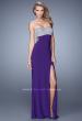 Picture of: Long Jersey Prom Dress with Beading and Split Straps in Purple, Style: 21200, Main Picture