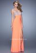 Picture of: Long Jersey Prom Dress with Beading and Split Straps in Orange, Style: 21200, Detail Picture 1