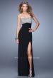 Picture of: Long Jersey Prom Dress with Beading and Split Straps in Black, Style: 21200, Detail Picture 3