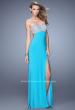Picture of: Long Jersey Prom Dress with Beading and Split Straps in Aqua, Style: 21200, Detail Picture 5