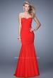 Picture of: Rhinestone Long Prom Gown with Gathering in Red, Style: 21203, Detail Picture 3
