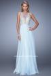 Picture of: Embellished Long Prom Gown with Plunging Neckline in Blue, Style: 21212, Detail Picture 3