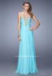 Picture of: Beaded Embroidery Prom Dress with Gathered Bodice in Mint, Style: 21214, Detail Picture 3