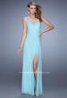 Picture of: Long One Shoulder Jersey Prom Dress with Embroidery in Mint, Style: 21219, Detail Picture 4