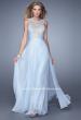 Picture of: High Scoop Neckline Prom Gown with Rhinestone Detail in Powder Blue, Style: 21222, Main Picture