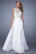 Picture of: High Scoop Neckline Prom Gown with Rhinestone Detail in White, Style: 21222, Detail Picture 2