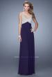 Picture of: Glam V Neckline Prom Dress with Metallic Embroidery in Plum, Style: 21223, Main Picture