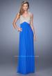 Picture of: Glam V Neckline Prom Dress with Metallic Embroidery in Blue, Style: 21223, Detail Picture 2