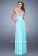 Picture of: Glam V Neckline Prom Dress with Metallic Embroidery in Aqua, Style: 21223, Detail Picture 5