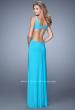 Picture of: Sultry Sleeveless Dress with Stones and Open Back in Aqua, Style: 21227, Back Picture
