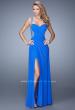 Picture of: Embellished Jersey Dress with Gathered Bodice in Blue, Style: 21231, Main Picture