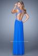 Picture of: Embellished Jersey Dress with Gathered Bodice in Blue, Style: 21231, Back Picture