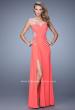 Picture of: Embellished Jersey Dress with Gathered Bodice in Coral, Style: 21231, Detail Picture 2