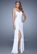 Picture of: Embellished Jersey Dress with Gathered Bodice in White, Style: 21231, Detail Picture 3