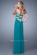 Picture of: Long Jersey Prom Dress with Beaded Net Detailing in Green, Style: 21232, Main Picture