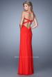 Picture of: Chic Prom Dress with Ruching and Center Slit in Red, Style: 21233, Back Picture