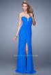 Picture of: Chic Prom Dress with Ruching and Center Slit in Blue, Style: 21233, Detail Picture 3