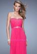 Picture of: Ruched Fully Embellished Long Prom Dress in Pink, Style: 21237, Detail Picture 6