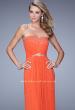 Picture of: Ruched Fully Embellished Long Prom Dress in Orange, Style: 21237, Detail Picture 7
