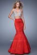Picture of: Heavily Beaded Two Piece Dress with Mermaid Style Train in Red, Style: 21243, Main Picture