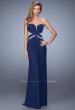 Picture of: Strapless Prom Dress with Beaded Embroidery Cut Outs in Navy, Style: 21256, Detail Picture 1