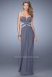 Picture of: Strapless Prom Dress with Beaded Embroidery Cut Outs in Gray, Style: 21256, Detail Picture 3