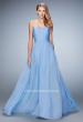 Picture of: High Waist Strapless Prom Dress with Basket Weave Design in Blue, Style: 21257, Main Picture
