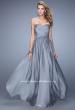 Picture of: High Waist Strapless Prom Dress with Basket Weave Design in Gray, Style: 21257, Detail Picture 4