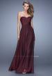 Picture of: High Waist Strapless Prom Dress with Basket Weave Design in Burgundy, Style: 21257, Detail Picture 7