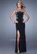 Picture of: Long Jersey Prom Dress with Sheer Neckline and Back in Black, Style: 21267, Detail Picture 1