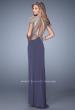 Picture of: Sheer Cap Sleeve Prom Dress with Multi Tonal Beading in Gray, Style: 21268, Back Picture