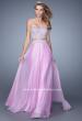 Picture of: Long Two Piece Dress with Trim Beaded Embroidery in Purple, Style: 21269, Detail Picture 1