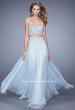 Picture of: Long Two Piece Dress with Trim Beaded Embroidery in Blue, Style: 21269, Detail Picture 2