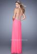 Picture of: Gathered Bodice Prom Gown with Sheer Net Embellishment in Pink, Style: 21270, Detail Picture 3