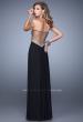 Picture of: Gathered Bodice Prom Gown with Sheer Net Embellishment in Black, Style: 21270, Detail Picture 4