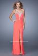 Picture of: Graceful Prom Dress with Ruching and Beaded Embroidery in Coral, Style: 21275, Main Picture