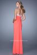 Picture of: Graceful Prom Dress with Ruching and Beaded Embroidery in Coral, Style: 21275, Back Picture