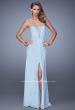 Picture of: Graceful Prom Dress with Ruching and Beaded Embroidery in Blue, Style: 21275, Detail Picture 1