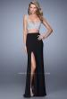 Picture of: Two Piece Gown with Jersey Skirt and Beaded Top in Black, Style: 21279, Detail Picture 2