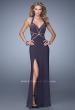 Picture of: Halter Long Jersey Prom Dress with Sheet Cut Outs in Gray, Style: 21282, Main Picture