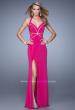 Picture of: Halter Long Jersey Prom Dress with Sheet Cut Outs in Hot Pink, Style: 21282, Detail Picture 3