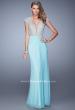 Picture of: Net Jersey Prom Dress with Plunging V Neckline in Mint, Style: 21294, Detail Picture 1