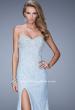 Picture of: Chic Lace Prom Gown with Open Back, Pearls, and Stones in Blue, Style: 21295, Main Picture