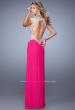 Picture of: Embroidered Long Jersey Prom Dress with Gathered Bodice in Hot Pink, Style: 21301, Main Picture