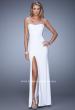 Picture of: Long Gown with Sheer Net Straps and Scoop Open Back in White, Style: 21304, Detail Picture 3