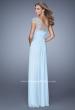Picture of: One Shoulder Prom Dress with Embroidered Sleeves in Blue, Style: 21309, Back Picture